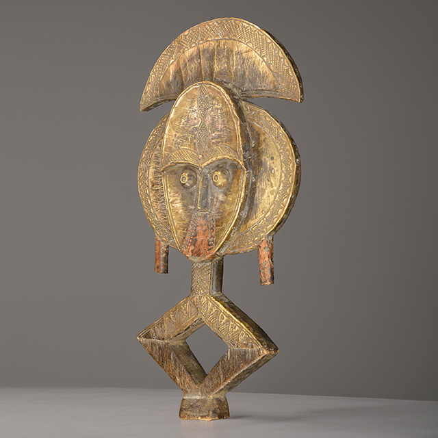 Bakota Reliquary Guardian 17 Left Angle - Click for a more detailed view of this African Reliquary Guardian. Bakota Reliquary Guardian 17 Left Angle