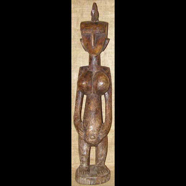 African Bambara Fertility Statue front