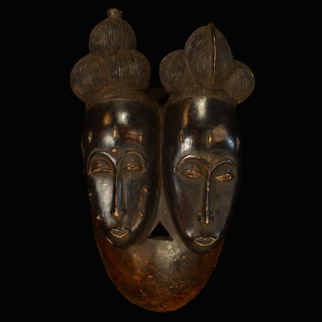 African Baule twins mask 120