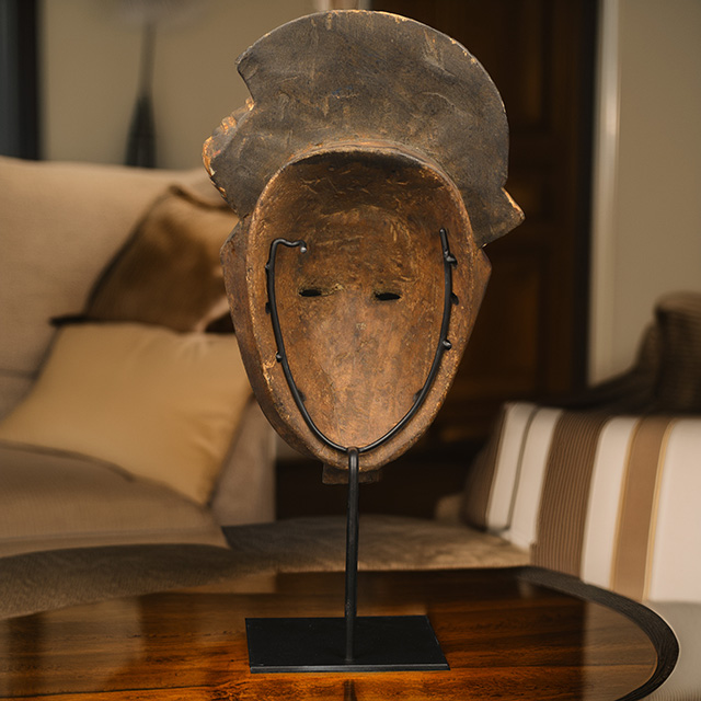 African Baule Mask 124 on display stand | GenuineAfrica.com