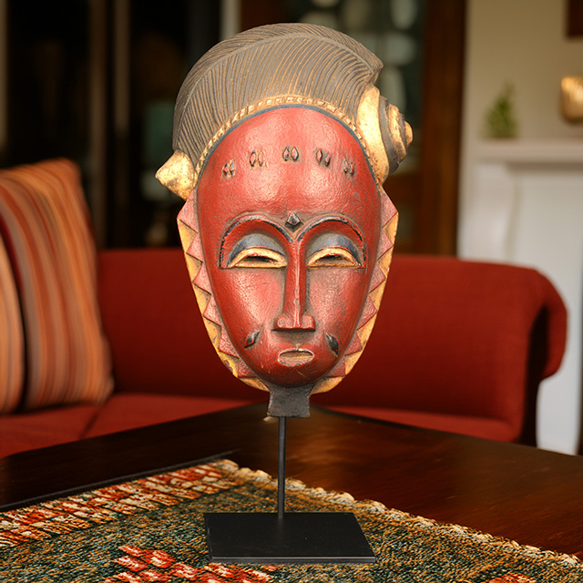 African Baule Mask 124 on display stand