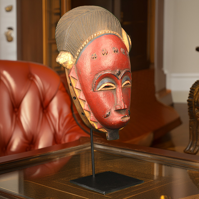 African Baule Mask 124 on display stand