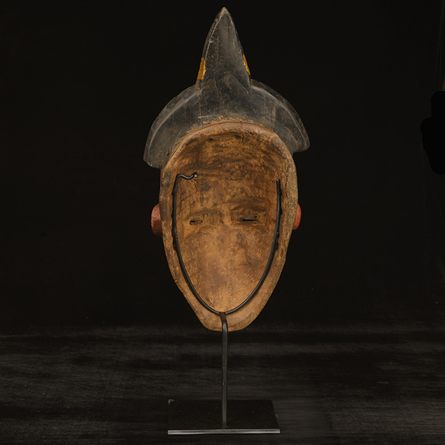 African Baule Mask 126 on display stand back