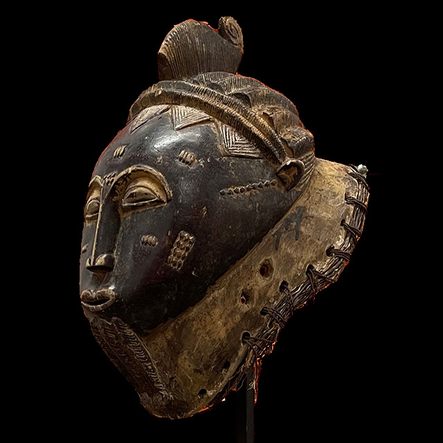 African Baule Mask 123 on stand Right Side