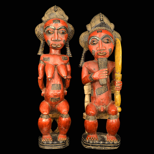 African Baule Statues 127 on display stand