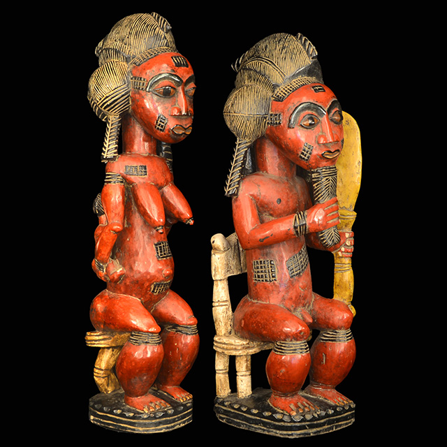 African Baule Statues 127 on display stand