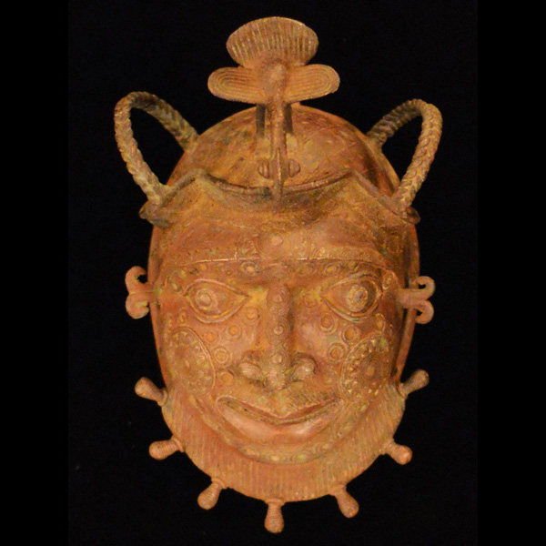 African Benin Bronze Mask 16