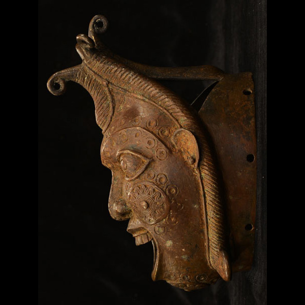 Benin Bronze Mask 26 left side