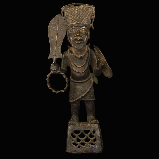 African Benin bronze warrior 38