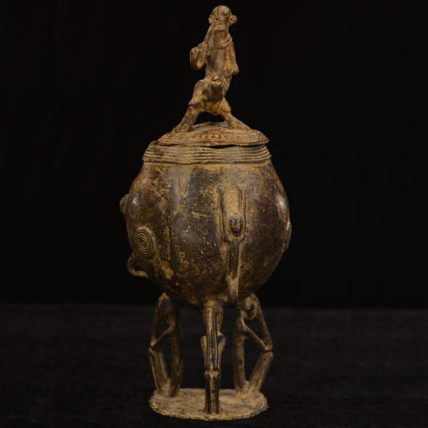 African Dogon bronze container