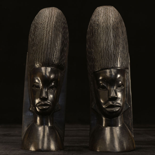 African ebony bookends