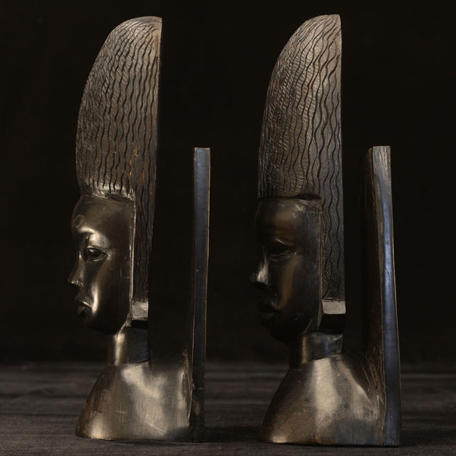 African ebony bookends left side