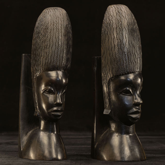 African ebony bookends