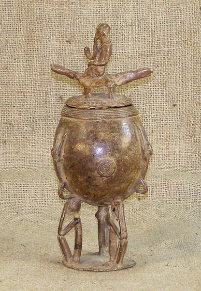 African Kuba Bronze container