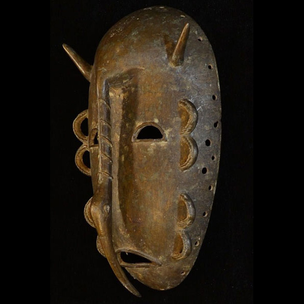 Kulango Bronze Hornbill Mask 6 Left Angle