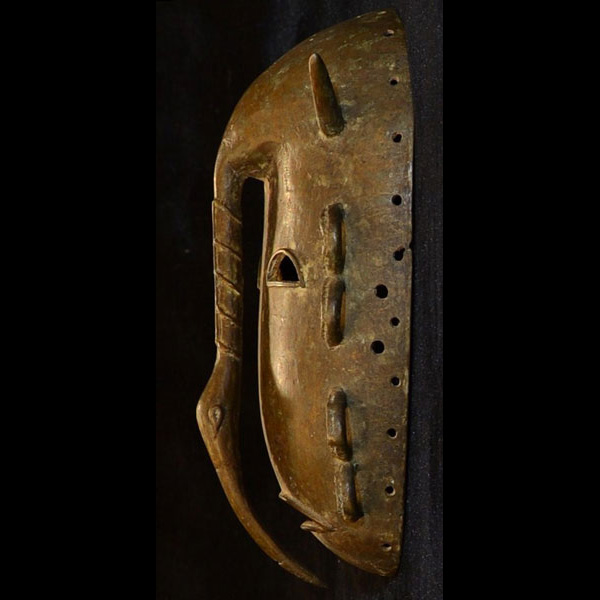 Kulango Bronze Hornbill Mask 6 Left Side