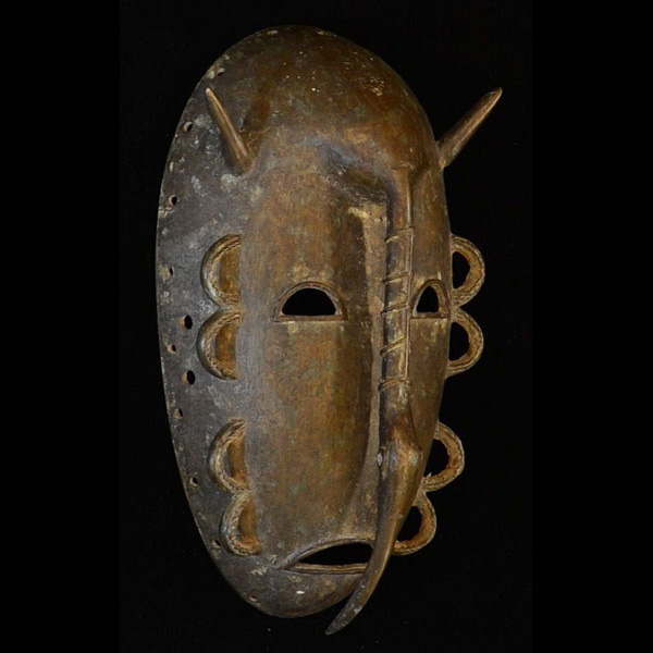 Kulango Bronze Hornbill Mask 6 Right Angle