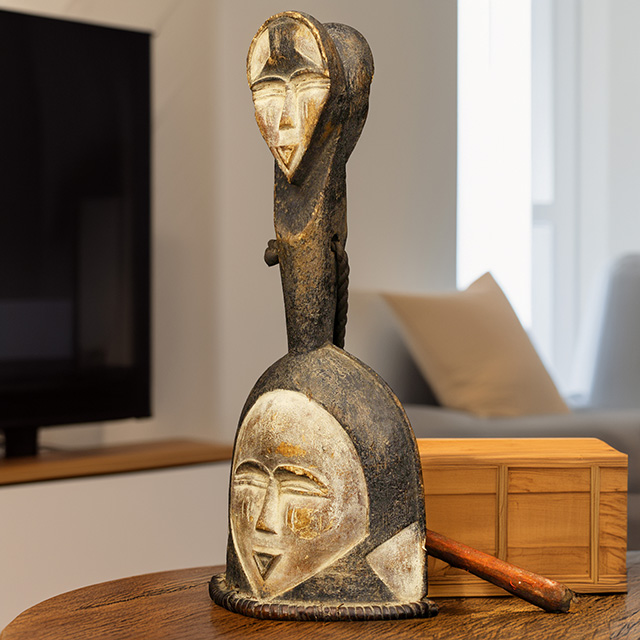 African Kwele dancing bell 54 Left Angle