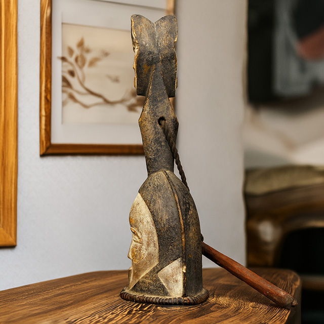 African Kwele dancing bell 54 left side