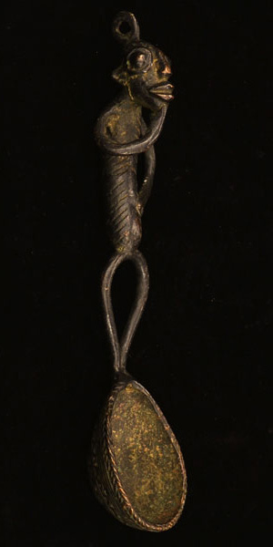 African Namji Bronze Spoon 6, Right Angle
