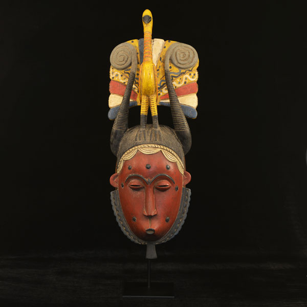 African Sawa Mask on display stand 5