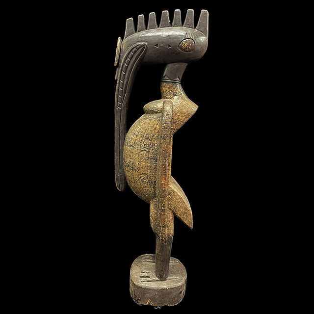 African Senufo hornbill statue left side