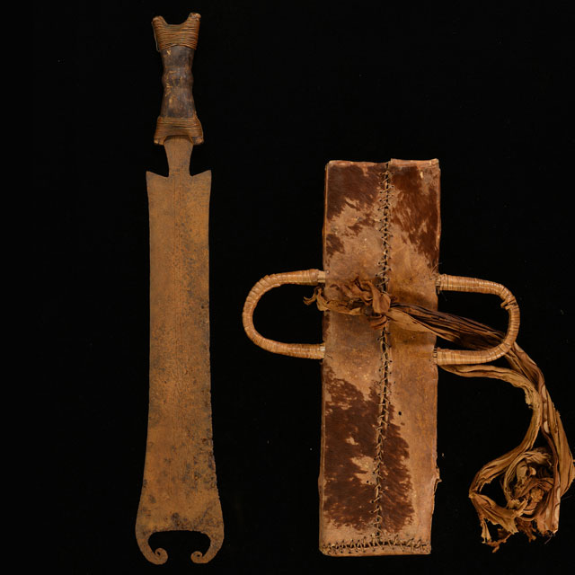 African Tikar Sword with scabbard from Cameroon back