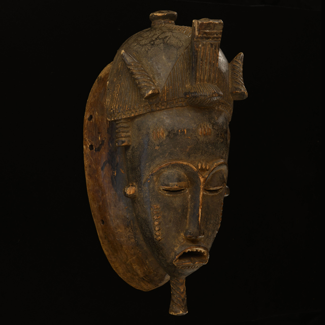 African mask from the yaure tribe of Ivory Coast