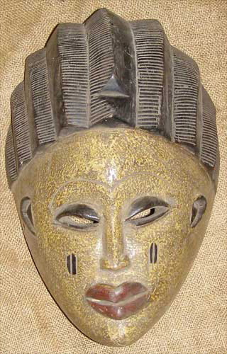 African Mask from the Yoruba Tribe of Nigeria and Benin